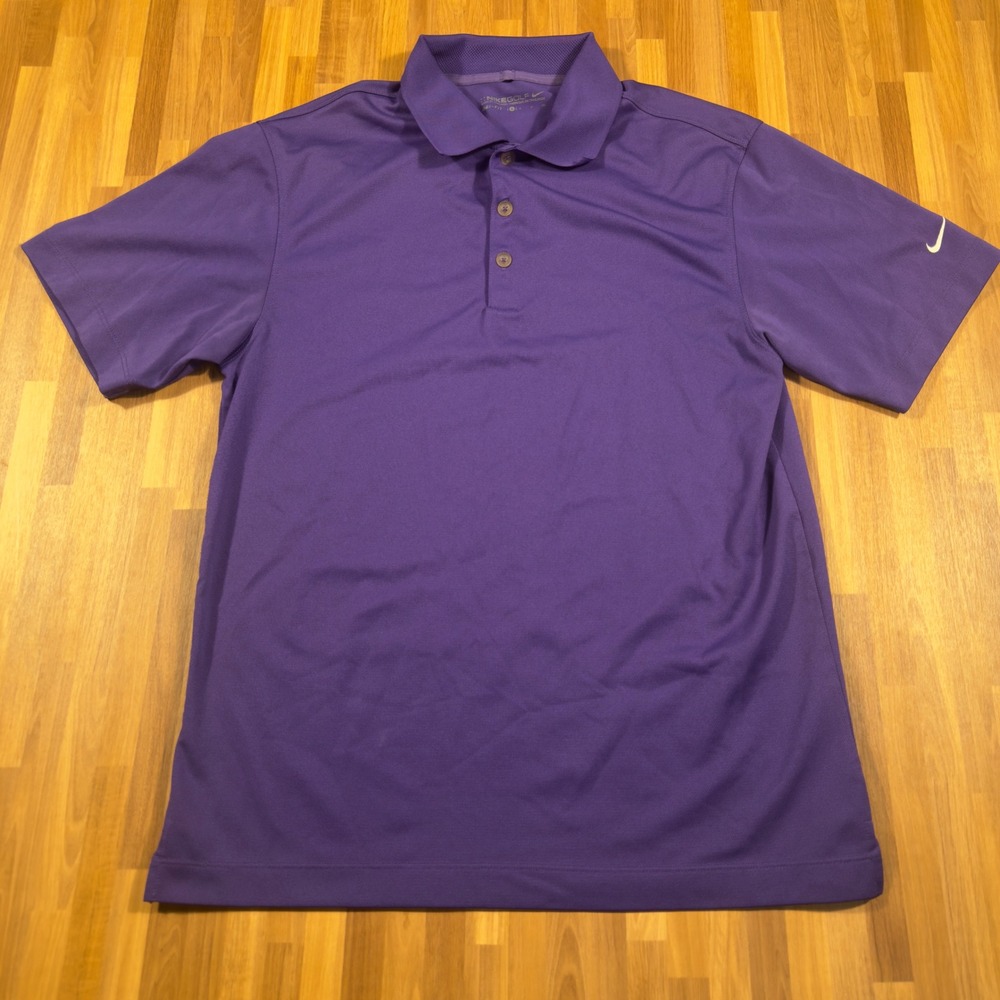 Nike Golf Dri-FIT Polo Shirt Purple Mens Small Short Sleeve Pique Knit Swoosh